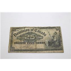 DOMINION OF CANADA 25 CENT SHINPLASTER - 1900