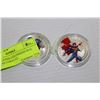 Image 1 : SILVER PLATED COLORIZED 2014 SUPERMAN COINS X2