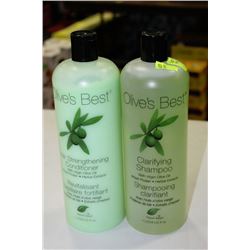 OLIVES BEST SHAMPOO & CONDITIONER PAIR 1L BOTTLES
