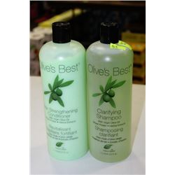 OLIVES BEST SHAMPOO & CONDITIONER PAIR 1L BOTTLES