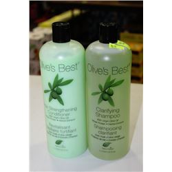 OLIVES BEST SHAMPOO & CONDITIONER PAIR 1L BOTTLES