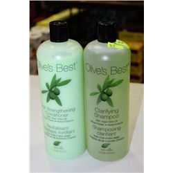 OLIVES BEST SHAMPOO & CONDITIONER PAIR 1L BOTTLES