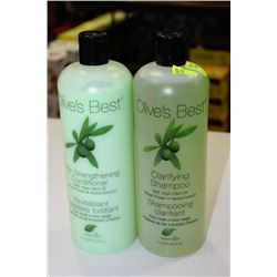 OLIVES BEST SHAMPOO & CONDITIONER PAIR 1L BOTTLES