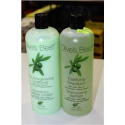 OLIVES BEST SHAMPOO & CONDITIONER PAIR 1L BOTTLES