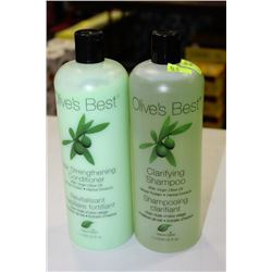 OLIVES BEST SHAMPOO & CONDITIONER PAIR 1L BOTTLES