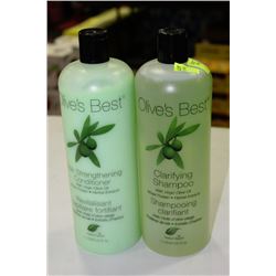 OLIVES BEST SHAMPOO & CONDITIONER PAIR 1L BOTTLES