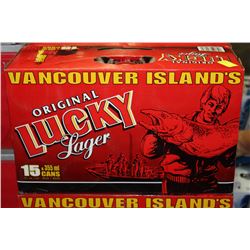 CASE OF 15 CANS OF LUCKY LAGER