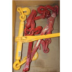 BOX W/ SET OF 3 BOOMERS - 2 RED, 1 YELLOW