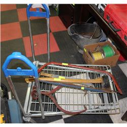 BLUE HANDLED METAL 4-WHEEL SHOP CART