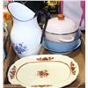 Image 1 : FLAT W/ VINTAGE KITCHENWARE - WATER JUG, BOWLS
