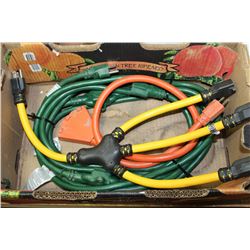 FLAT WITH THREE 12 GAUGE 3-WAY EXTENSION CORD
