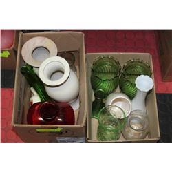 2 BOXES OF VASES