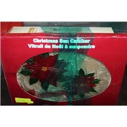 CHRISTMAS SUN CATCHER & SET OF 3 TALL STEM CANDLE