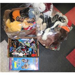 BAG AND BOXES OF CHILDRENS TOYS