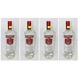 FOUR(4) 750ML BOTTLES OF SMIRNOFF VODKA 40%