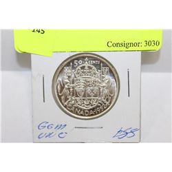 GEM UNC 1952 GEORGE VI SILVER 50 CENTS