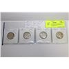 Image 1 : HIGH GRADE QUEEN ELIZABETH SILVER QUARTERS X4