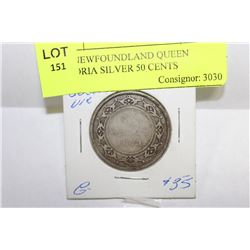 1873 NEWFOUNDLAND QUEEN VICTORIA SILVER 50 CENTS