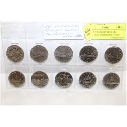 10 UNC CANADIAN DOLLARS INCLUDING COMMEMORATIVES