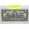 Image 1 : 1937 ONE DOLLAR BANKNOTE