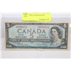 Image 1 : 1954 FIVE DOLLAR BANKNOTE