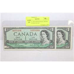 GEM UNC 1967 CENTENNIAL NOTES CONSECUTIVE S/N X2