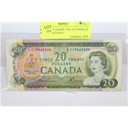 SCARCE EF GRADE 1969 ASTERISK EZ $20 REPLACEMENT