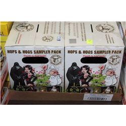 FLAT WITH 24 BOTTLES OF HOPS AND HOGS SAMPLERS