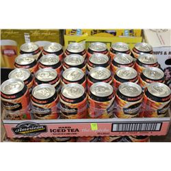 FLAT WITH 24 CANS OF AMERICAN HARD PEACH ICE TEA