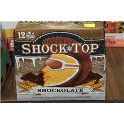 CASE WITH 12 BOTTLES OF SHOCK TOP ALE 4.3%