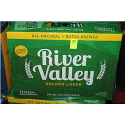 CASE WITH 12 CANS OF RIVER VALLEY LAGER %5