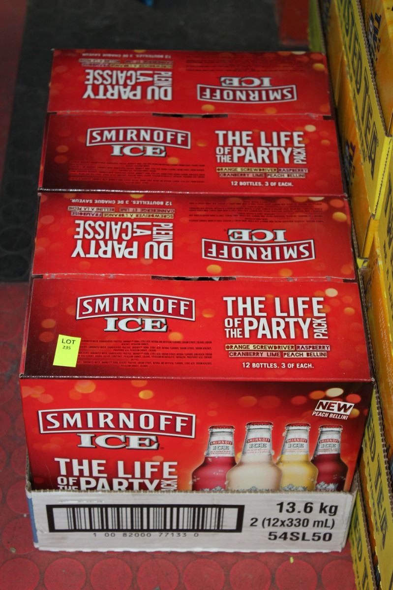 CASE WITH 24 SMIRNOFF VODKA COOLER SAMPLERS
