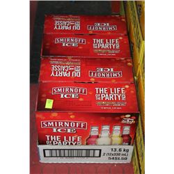 CASE WITH 24 SMIRNOFF VODKA COOLER SAMPLERS