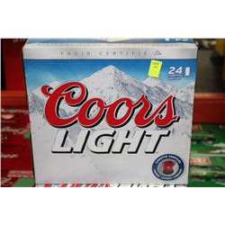 CASE WITH 24 CANS OF COORS LIGHT BEER 4%