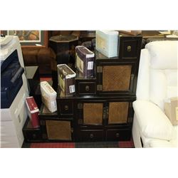 WOODEN 2PC. STEP STYLE CABINET/STORAGE