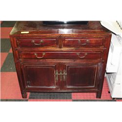 WOOD CHINESE 2 DOOR CABINET
