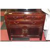 Image 1 : WOOD CHINESE 2 DOOR CABINET
