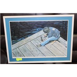 CLEANING FISH BY L.GIBBS 144/275 SIGNED PRINT