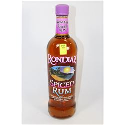 750ML BOTTLE OF RONDIAZ SPICED RUM 30%