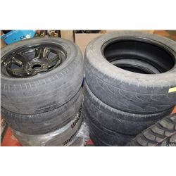 PALLET OF 8 TIRES, 4 WITH RIMS