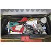 Image 1 : LARGE TOTE WITH ASSORTED TOOLS AND SHOP SUPPLIES