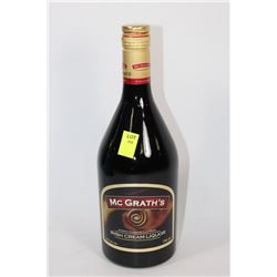 750ML BOTTLE OF MC GRATHS IRISH CREAM LIQUEUR
