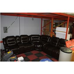 NEW BROWN LEATHER 3-PIECE RECLINING SECTIONAL