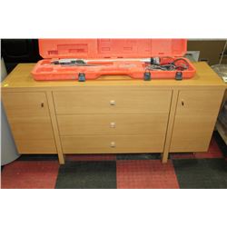 NEW 3-DRAWER 2-DOOR DRESSER (MINOR DAMAGE