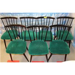 7 WOOD & FABRIC FARSTRUP CHAIRS - MADE IN DENMARK