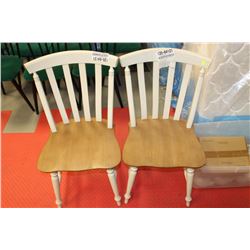 PAIR OF 2-TONE SLAT BACK CHAIRS