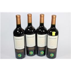 FOUR BOTTLES OF CALIGIORI 2013 MALBEC ORGANIC WINE