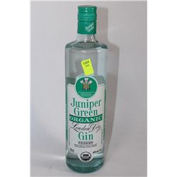 750ML BOTTLE OF JUNIPER GREEN ORGANIC GIN 43%