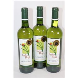 THREE BOTTLES OF 750ML 2012 LADY BUG WHITE WINE