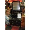 Image 1 : BLACK 2 DRAWER ANTIQUE DRESSER WITH MIRROR
